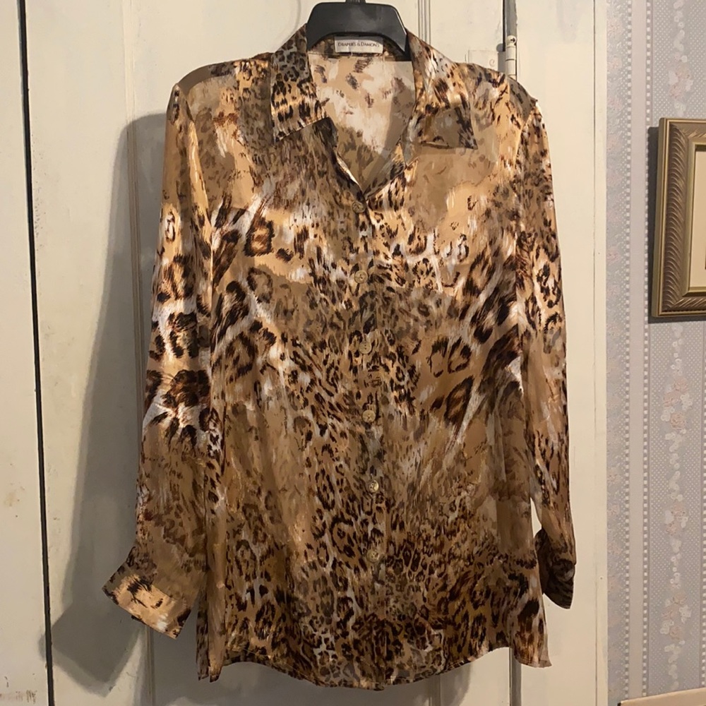 Sassy and Sexy Leopard Skin Blouse L